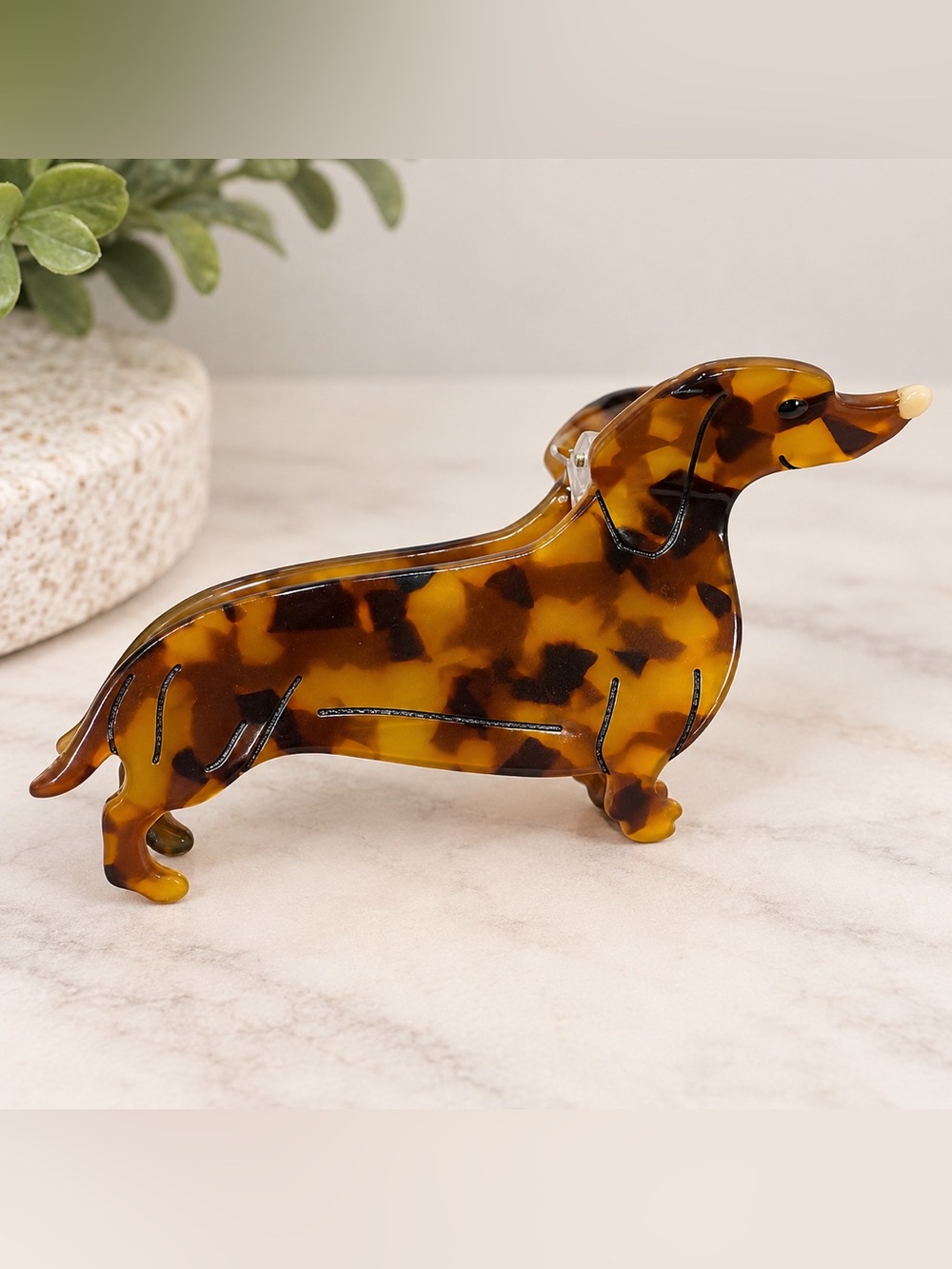 Dachshund Dog Tortoiseshell Hair Claw Clip